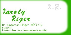 karoly riger business card